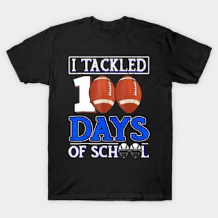 I Tackled 100 Days Of School Football 100th Day Boys Kids T-Shirt